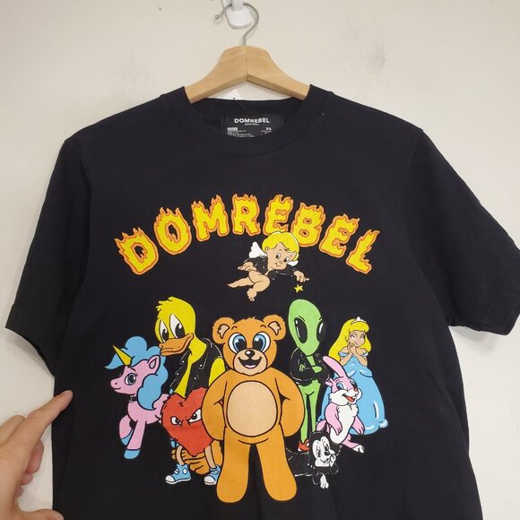 Domrebel Friends Club graphic shirt black size XS - Picture 3 of 4